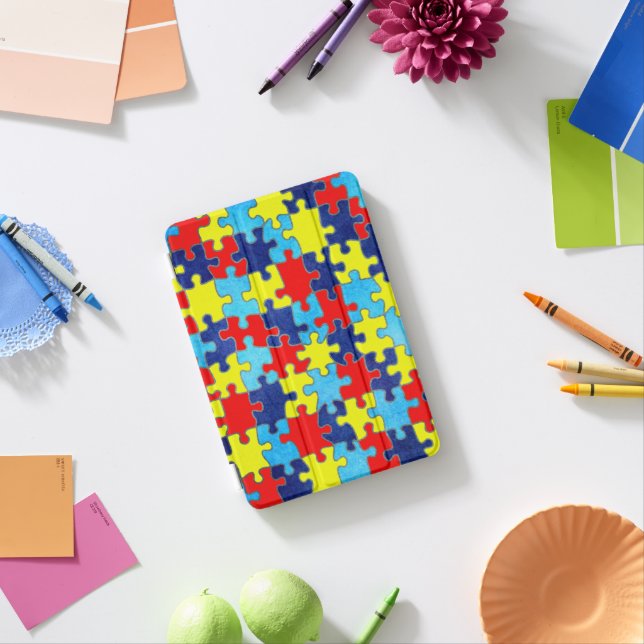 Autism Awareness-Puzzle by Shirley Taylor iPad Mini Cover (In Situ)