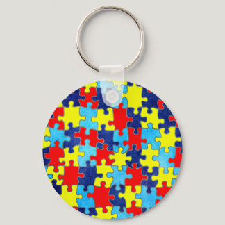 Autism Awareness-Puzzle by Shirley Taylor Keychain