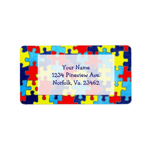 Autism Awareness_Puzzle by Shirley Taylor Label