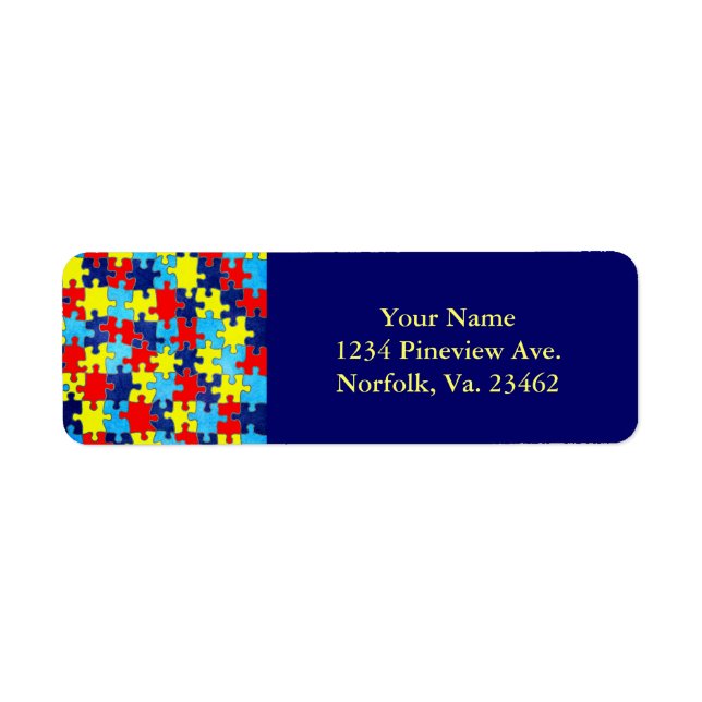 Autism Awareness-Puzzle by Shirley Taylor Label (Front)