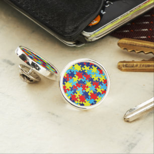 Autism Awareness-Puzzle by Shirley Taylor Lapel Pin