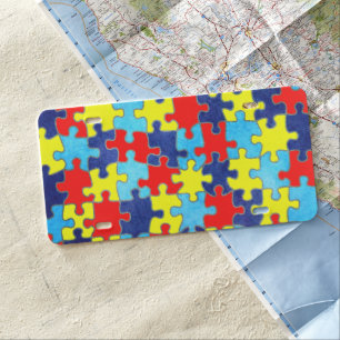 Autism Awareness-Puzzle by Shirley Taylor License Plate