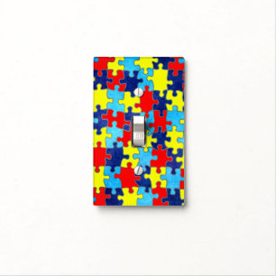 Autism Awareness-Puzzle by Shirley Taylor Light Switch Cover