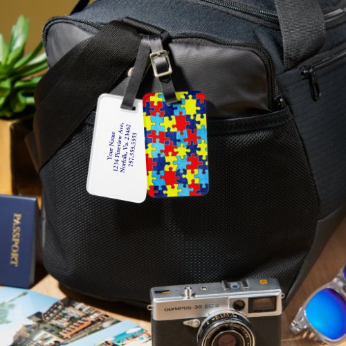 Autism Awareness_Puzzle by Shirley Taylor Luggage Tag