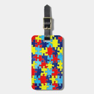 Autism awareness bag tag Kids Puzzle Luggage tag