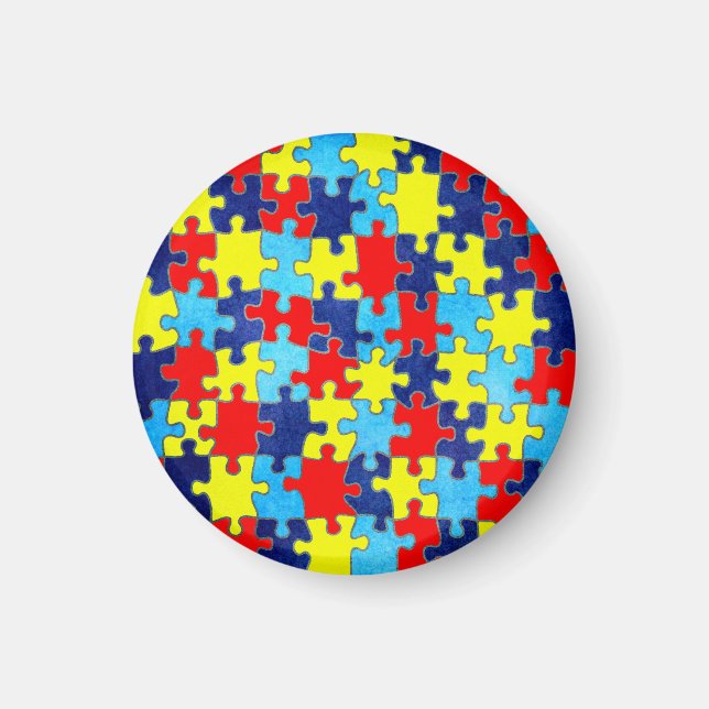 Autism Awareness-Puzzle by Shirley Taylor Magnet (Front)