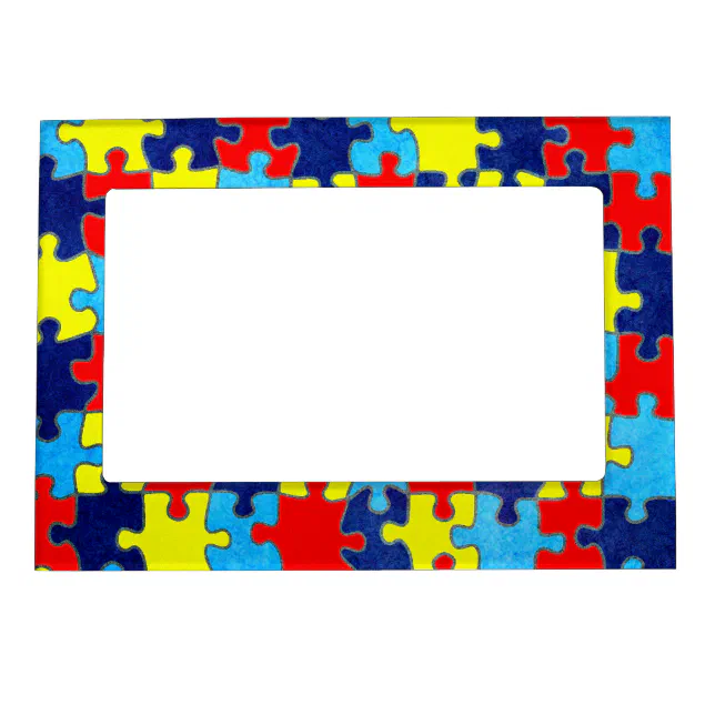 Autism Awareness-Puzzle by Shirley Taylor Magnetic Photo Frame | Zazzle