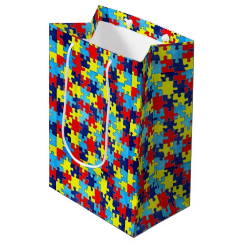 Autism Awareness_Puzzle by Shirley Taylor Medium Gift Bag