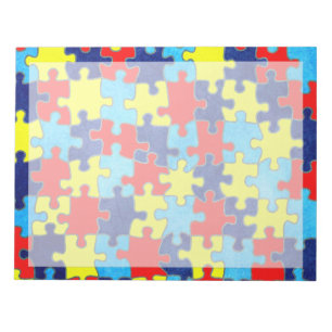 Autism Awareness-Puzzle by Shirley Taylor Notepad