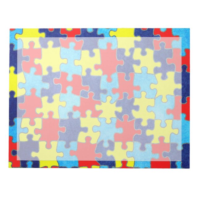 Autism Awareness-Puzzle by Shirley Taylor Notepad (Front)