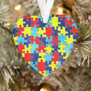 Autism Awareness-Puzzle by Shirley Taylor Ornament