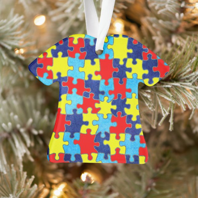Autism Awareness-Puzzle by Shirley Taylor Ornament (Tree)