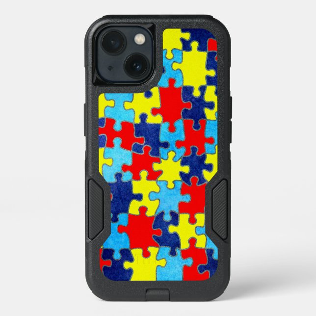 Autism Awareness-Puzzle by Shirley Taylor Otterbox iPhone Case (Back)