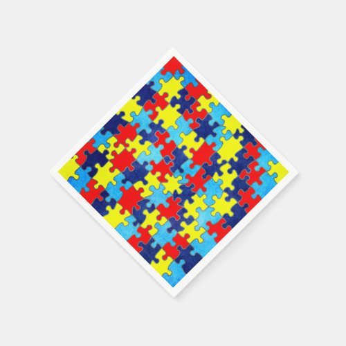Autism Awareness_Puzzle by Shirley Taylor Paper Napkins