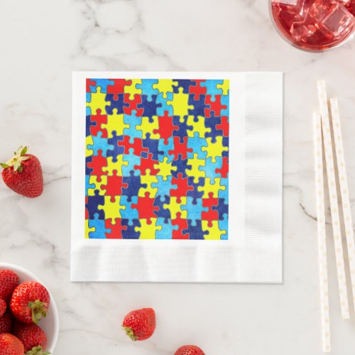 Autism Awareness_Puzzle by Shirley Taylor Paper Napkins