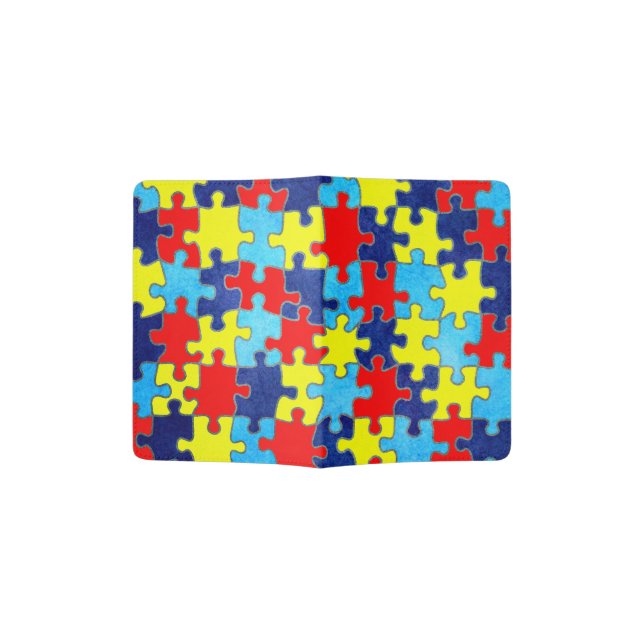 Autism Awareness-Puzzle by Shirley Taylor Passport Holder (Opened)
