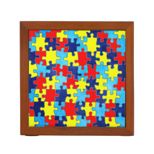 Autism Awareness-Puzzle by Shirley Taylor Pencil Holder