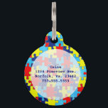 Autism Awareness-Puzzle by Shirley Taylor Pet Tag<br><div class="desc">Autism awareness pet tag. Delete or change sample text,  font,  font color,  font size to your choice. Images can be rotated,  deleted or re-sized. Images Copyright © Shirley Taylor. All Rights Reserved.</div>
