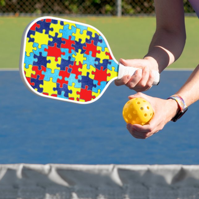Autism Awareness-Puzzle by Shirley Taylor Pickleball Paddle (Insitu)