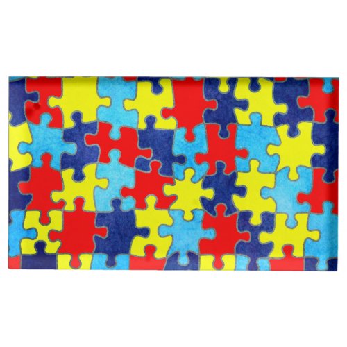 Autism Awareness_Puzzle by Shirley Taylor Place Card Holder