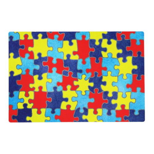 Autism Awareness_Puzzle by Shirley Taylor Placemat