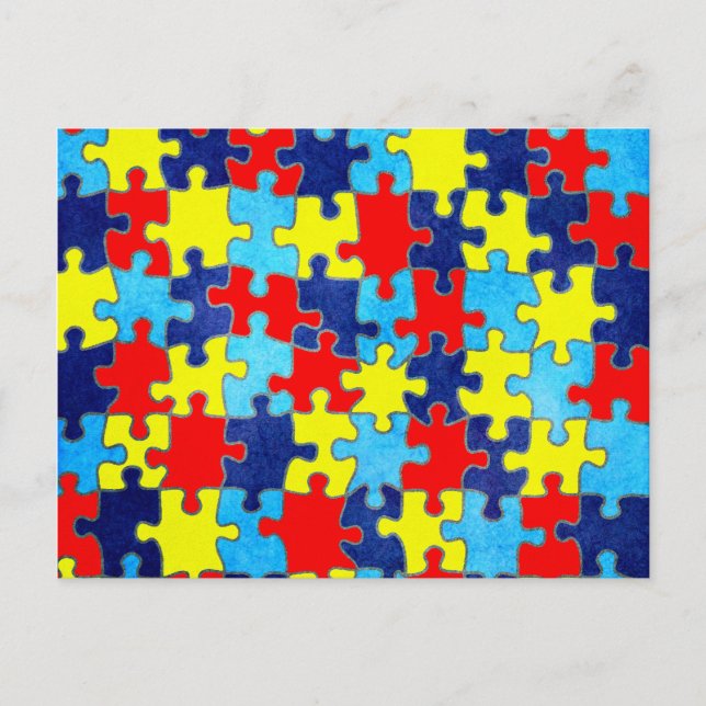 Autism Awareness-Puzzle by Shirley Taylor Postcard (Front)