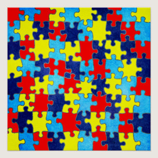 Autism Awareness-Puzzle by Shirley Taylor Poster