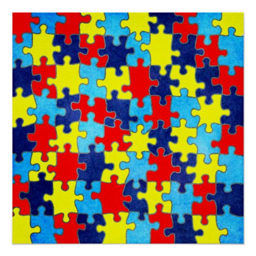 Autism Awareness_Puzzle by Shirley Taylor Poster