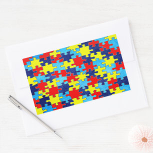 Autism Awareness-Puzzle by Shirley Taylor Rectangular Sticker