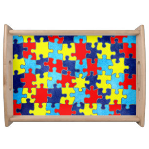 Autism Awareness-Puzzle by Shirley Taylor Serving Tray