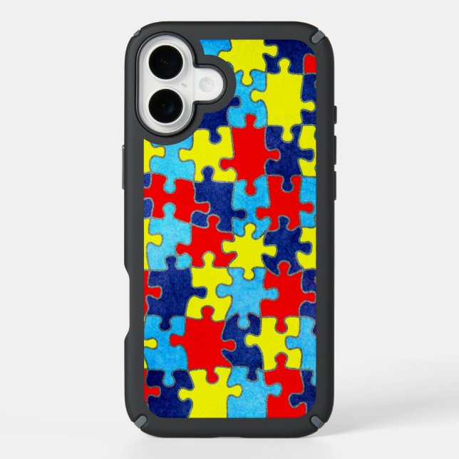 Autism Awareness-Puzzle by Shirley Taylor Speck iPhone Case (Front)
