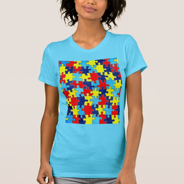 Autism Awareness-Puzzle by Shirley Taylor T-Shirt (Front)