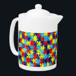 Autism Awareness-Puzzle by Shirley Taylor Teapot<br><div class="desc">Autism awareness teapot. Click on the customize button to add your text. Image can be rotated or resized. Images Copyright © Shirley Taylor. All Rights Reserved.</div>