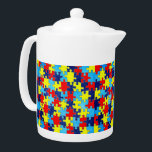 Autism Awareness-Puzzle by Shirley Taylor Teapot<br><div class="desc">Autism awareness teapot. Click on the customize button to add your text. Image can be rotated or resized. Images Copyright © Shirley Taylor. All Rights Reserved.</div>