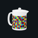 Autism Awareness-Puzzle by Shirley Taylor Teapot<br><div class="desc">Autism awareness teapot. Click on the customize button to add your text. Image can be rotated or resized. Images Copyright © Shirley Taylor. All Rights Reserved.</div>