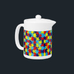 Autism Awareness-Puzzle by Shirley Taylor Teapot<br><div class="desc">Autism awareness teapot. Click on the customize button to add your text. Image can be rotated or resized. Images Copyright © Shirley Taylor. All Rights Reserved.</div>