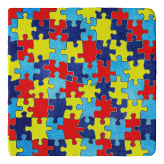 Autism Awareness-Puzzle by Shirley Taylor Trivet (Front)