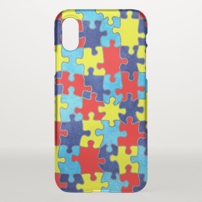 Autism Awareness-Puzzle by Shirley Taylor Uncommon iPhone Case (Back)
