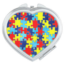 Autism Awareness-Puzzle by Shirley Taylor Vanity Mirror