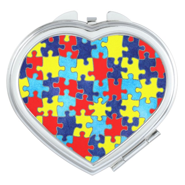Autism Awareness-Puzzle by Shirley Taylor Vanity Mirror (Front)