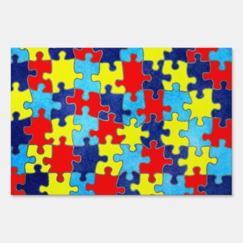 Autism Awareness_Puzzle by Shirley Taylor Yard Sign