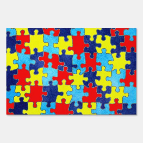 Autism Awareness_Puzzle by Shirley Taylor Yard Sign