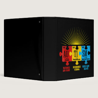 Autism Awareness Puzzle Chemical Element T-Shirt14 3 Ring Binder