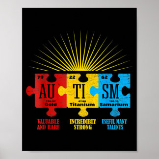Autism Awareness Puzzle Chemical Element T-Shirt14 Poster