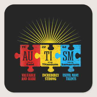Autism Awareness Puzzle Chemical Element T-Shirt14 Square Sticker