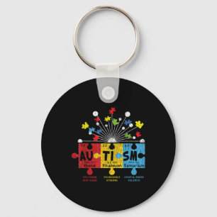 Autism Awareness Puzzle Chemical Elements Periodic Keychain