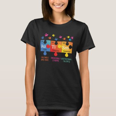 Autism Awareness Puzzle Chemical Elements T-Shirt
