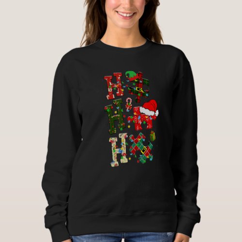 Autism Awareness Puzzle Christmas Hohoho Autistic  Sweatshirt