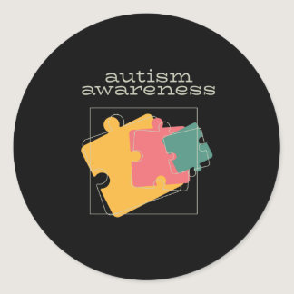 Autism Awareness Puzzle Classic Round Sticker