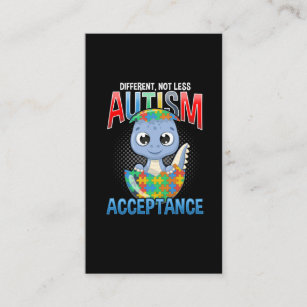 Autism Awareness Puzzle Cute Dino Autistic Kid Business Card